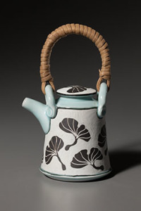 Gingko Teapot by Chapel Hill, NC-based potter, Deb Harris